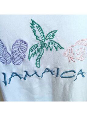 Men's T-shirt XXL Tuff Tees Jamaica Embroidered Graphic Ultra Cotton Soft Butter
